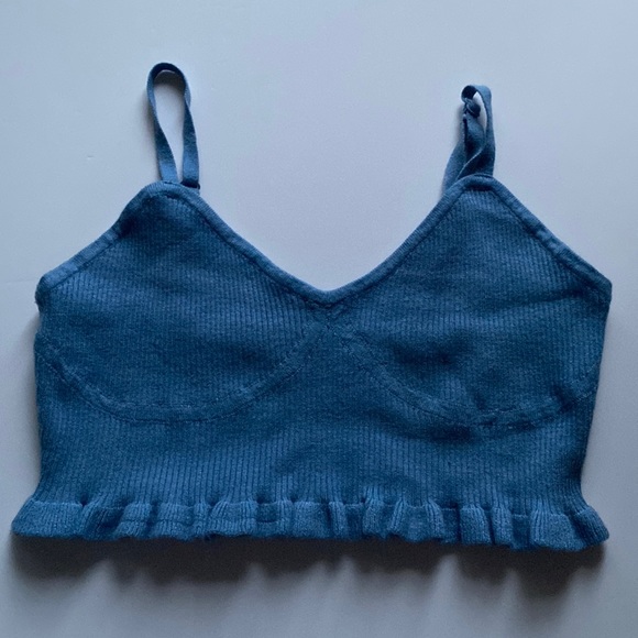 Blue Frill Tank Top - Picture 2 of 5